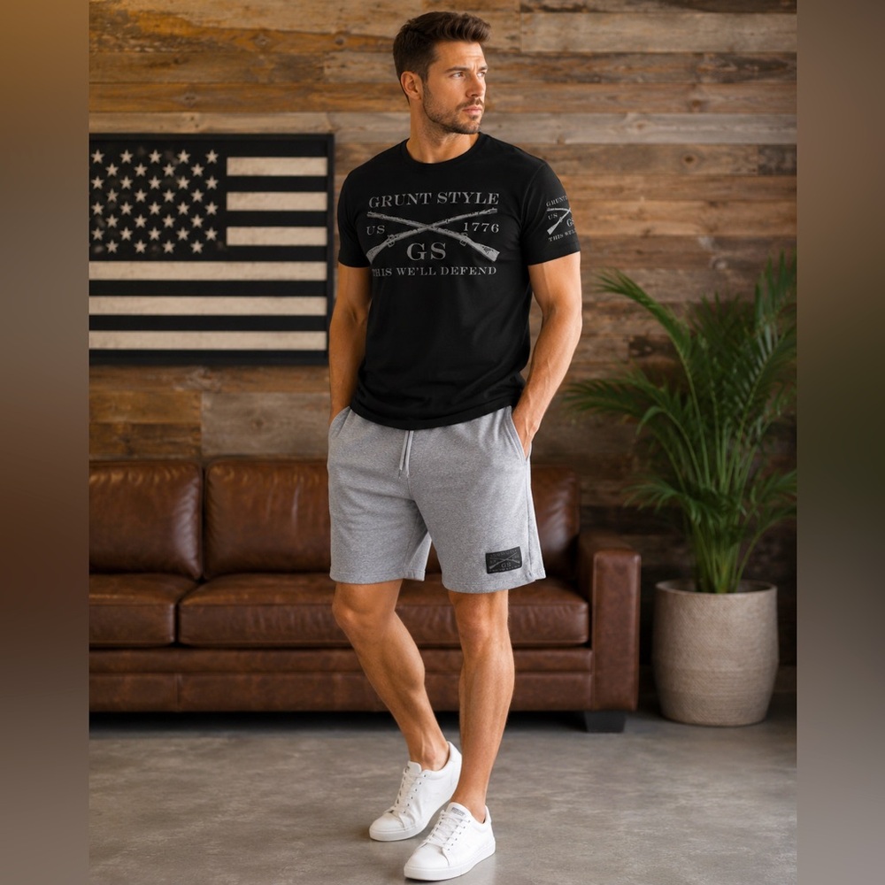 Grunt Style Sweat Shorts Mens Large Gray Lounge Athletic Drawstring